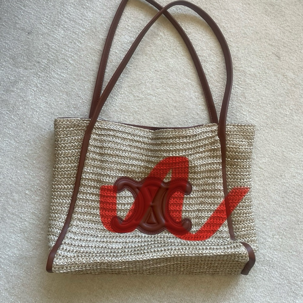 Brown and Red Designer Tote Bag